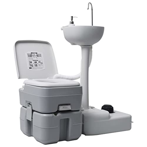 vidaXL Campingtoilette Handwaschbecken Set...